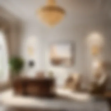 Chic Office Space with Modern Double Crown Moulding Modern interpretation of double crown moulding in a chic office space
