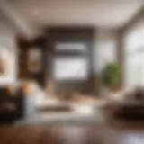 Modern ductless HVAC system in living room