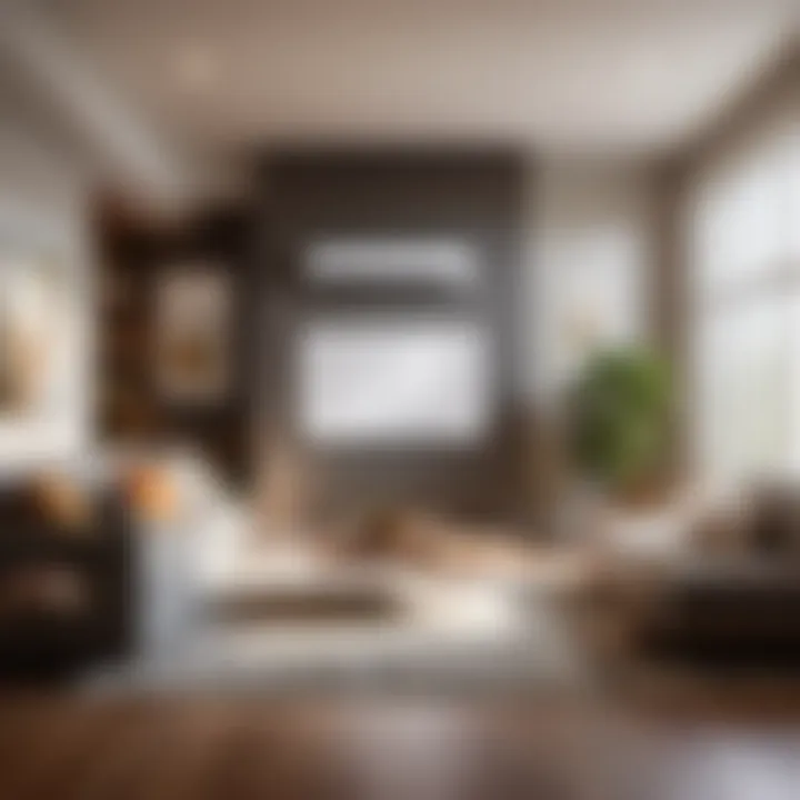 Modern ductless HVAC system in living room