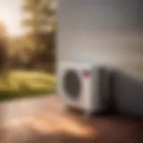 Modern exterior AC unit against a picturesque backdrop