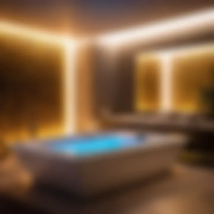 Modern Jacuzzi Bathtub with Chromatherapy Lighting