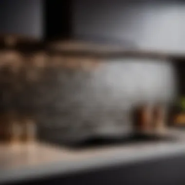 Finished sheet tile backsplash in modern kitchen