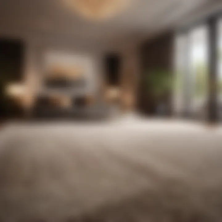 Modern interior with stylish carpet flooring