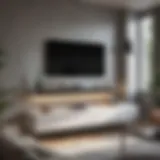Modern wall mount unit in elegant living room