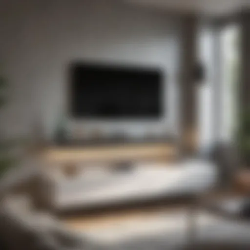 Modern wall mount unit in elegant living room