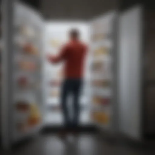 Preparing the refrigerator for relocation by securing doors and removing shelves