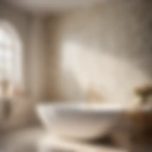 Elegant off-white mosaic tiles in bathroom