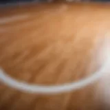 Precision cutting of wooden basketball court flooring