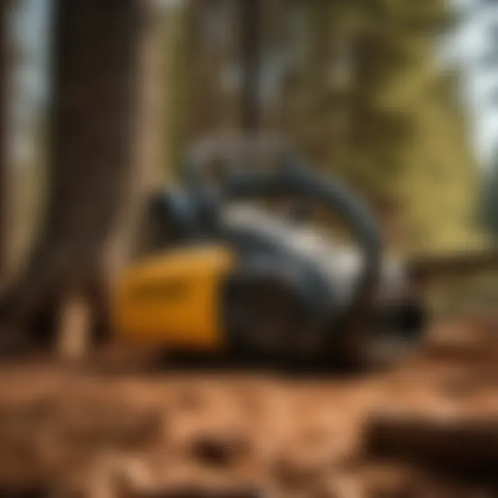 Close-up of precision equipment used for tree thinning process