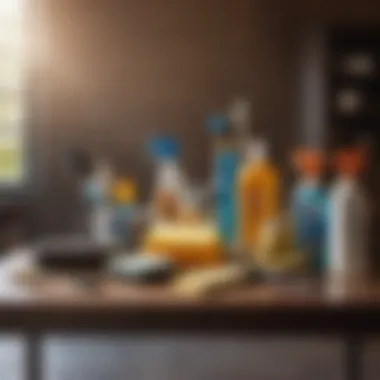 Efficiency in Cleaning Operations Professional cleaning tools neatly arranged on a table