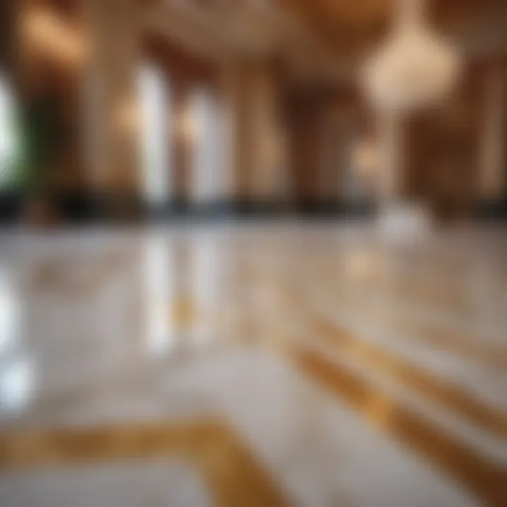 Marble floor transformation with vibrant colors