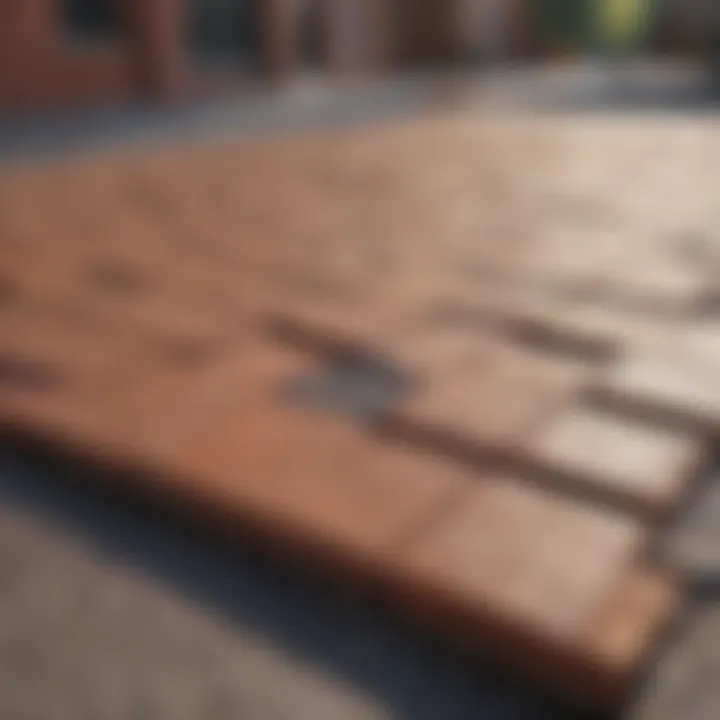 Paving Brick Installation Layout Installation process showcasing paving brick layout