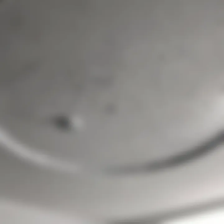 Close-up of a leak source in a ceiling