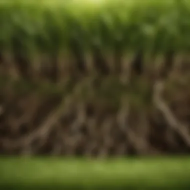 Impact of Tree Roots on Grass Blades Illustration showcasing the ways tree roots physically damage grass blades