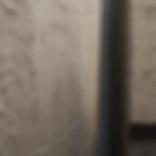Close-up of a freshly plastered concrete block wall showcasing texture