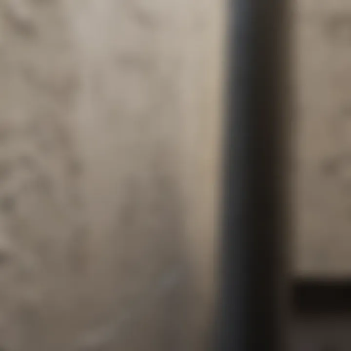 Close-up of a freshly plastered concrete block wall showcasing texture