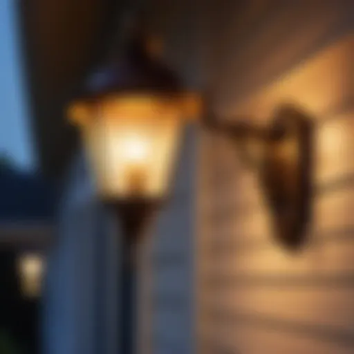 Elegant Porch Light Casting a Gentle Glow at Dusk