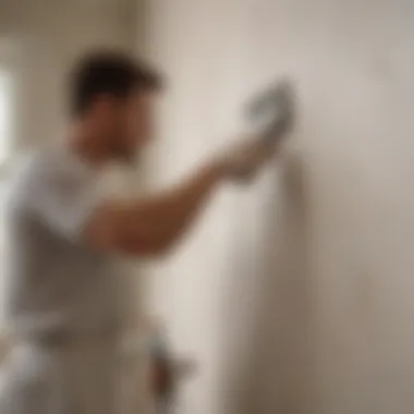 Meticulous Wall Preparation Professional painter meticulously preparing the walls for painting