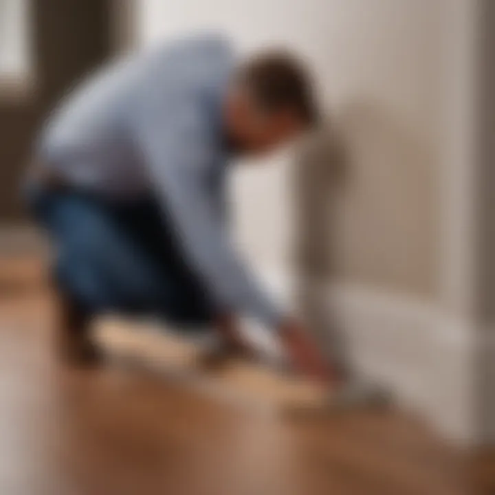 Professional contractor demonstrating efficient baseboard installation