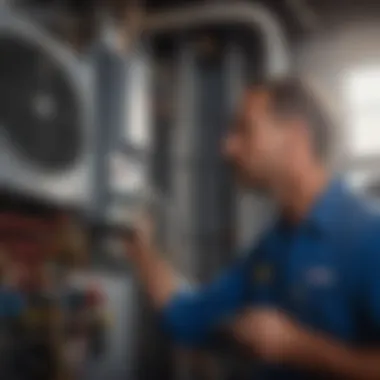 Professional HVAC technician at work