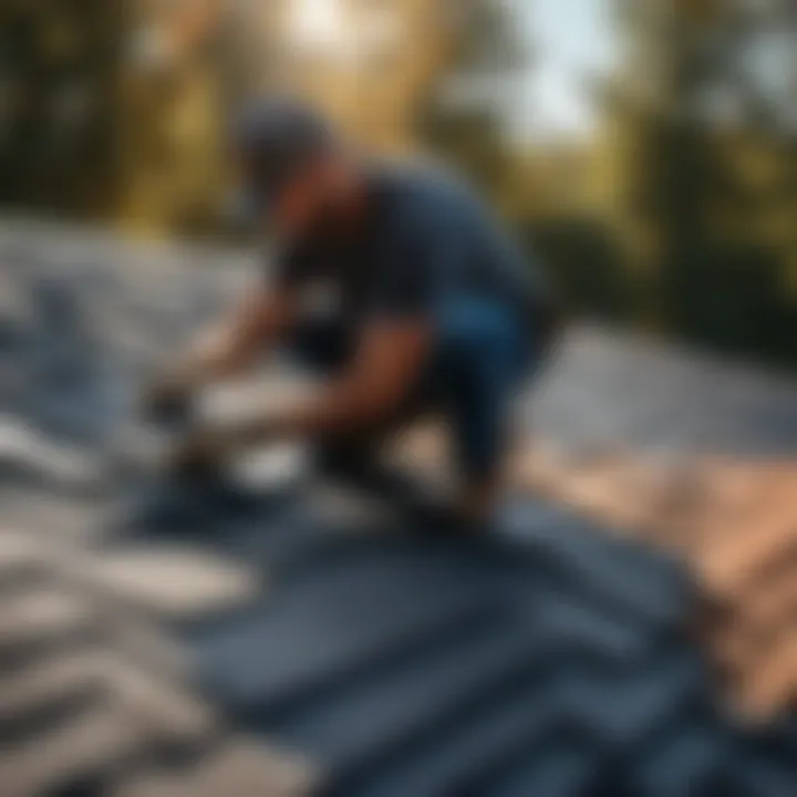 Professional Roofing Contractor at Work