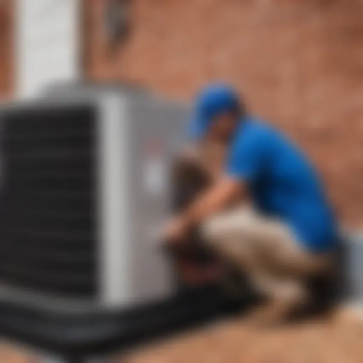 Precision Installation Process Professional technician installing an exterior AC unit