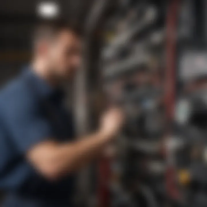 Professional technician installing new heating system