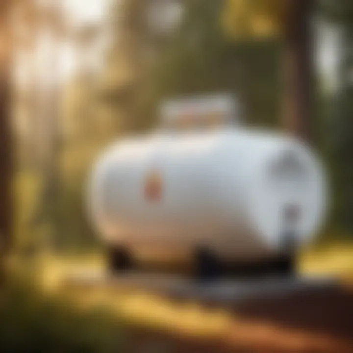 Propane tank in a scenic outdoor setting