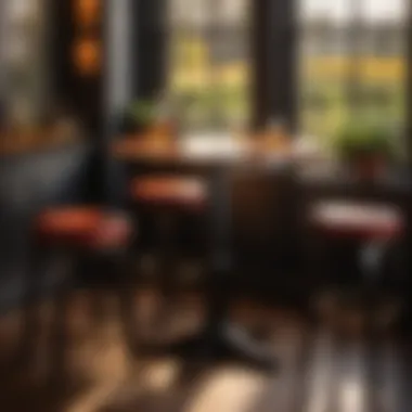 Pub table dimensions in relation to room layout and decor