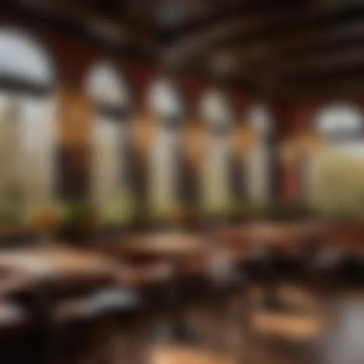Pub table height comparison in various interior settings