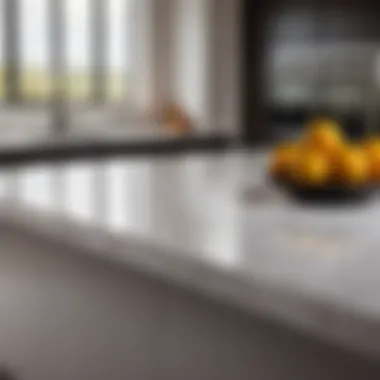 Sleek Mitered Edge on Quartz Countertop Quartz Countertop with Mitered Edge
