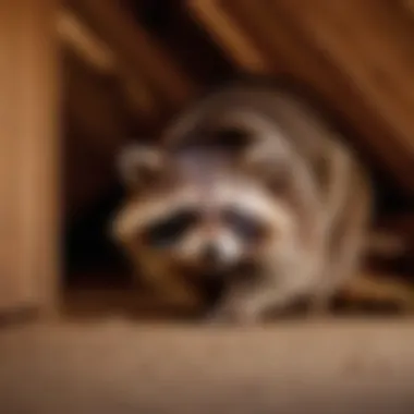 Raccoon safely exiting attic