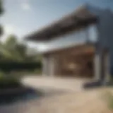 Modern architectural design of raised seam roof