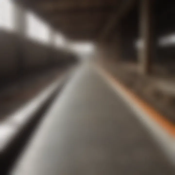 Detailed view of ramp construction materials and techniques