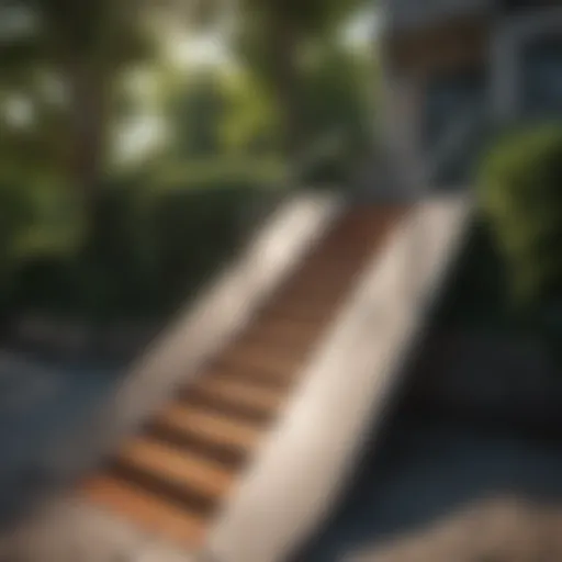 A thoughtfully designed ramp enhancing accessibility in an outdoor setting