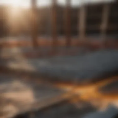 Rebar reinforcement in concrete foundation