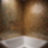 Refinished bathroom tile with geometric pattern