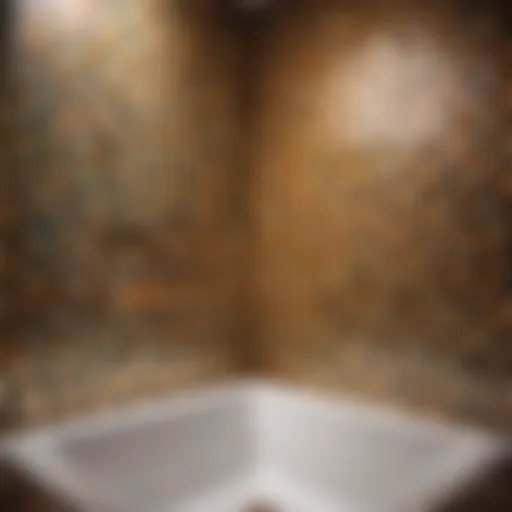 Refinished bathroom tile with geometric pattern