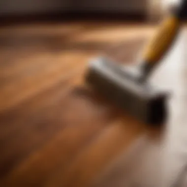 High-quality hardwood floor materials and tools for refinishing project