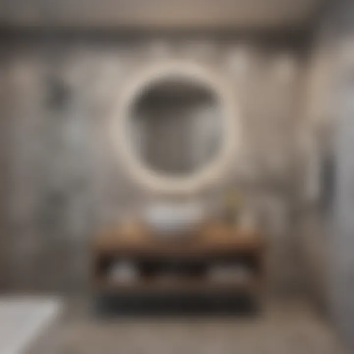 Illustration of a well-organized bathroom during shower wall panel replacement.