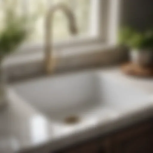 Porcelain sink shining after resurfacing