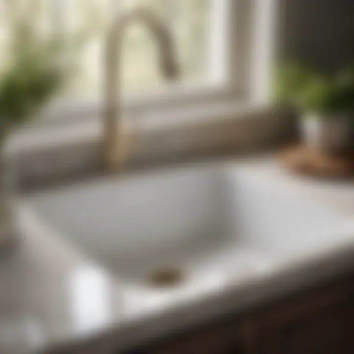 Porcelain sink shining after resurfacing