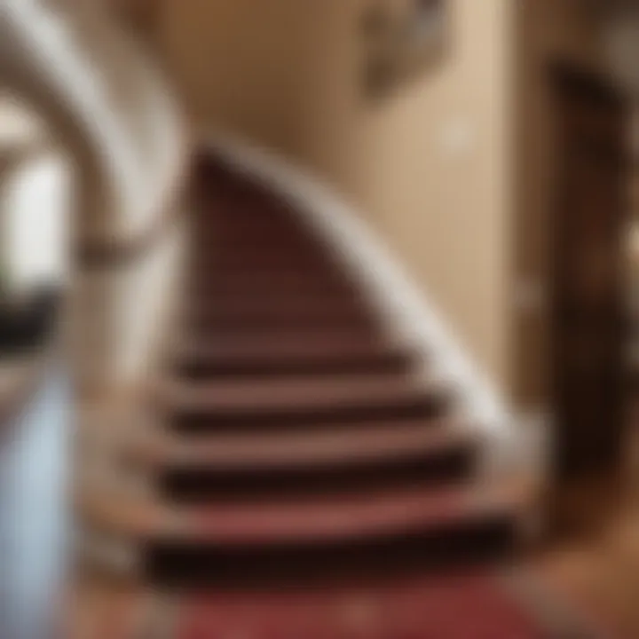 Elegant carpet stair runner enhancing staircase