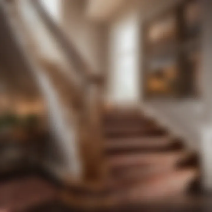 Sleek carpet installation on wooden staircase