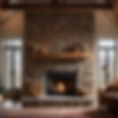 Rustic stone fireplace makeover