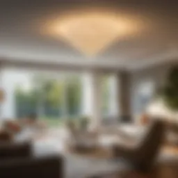 Modern energy-efficient lighting fixtures in a renovated living room
