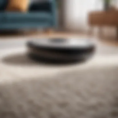 Innovative Cleaning Technology Modern robotic vacuum cleaner in a living room