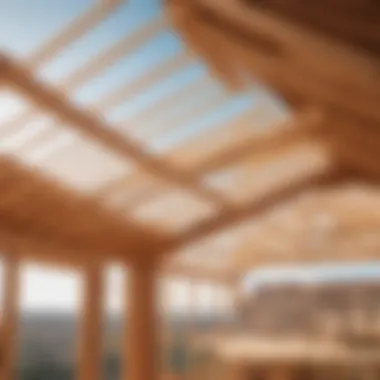 Illustration of roof framing process