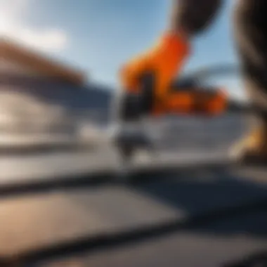 Roofing hammer in action