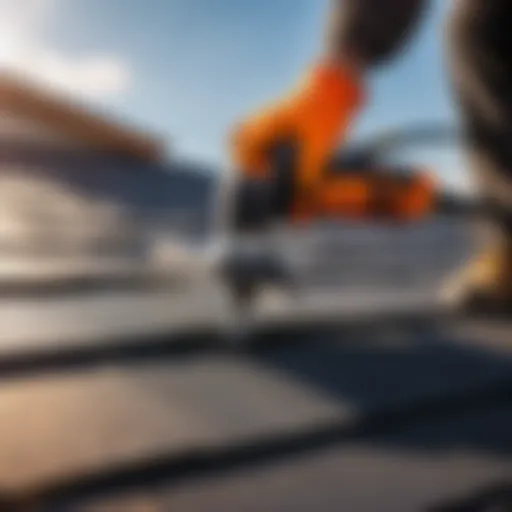 Roofing hammer in action